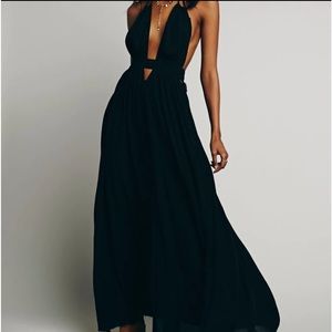 Free People Look into the Sun Maxi Dress Black Size Small